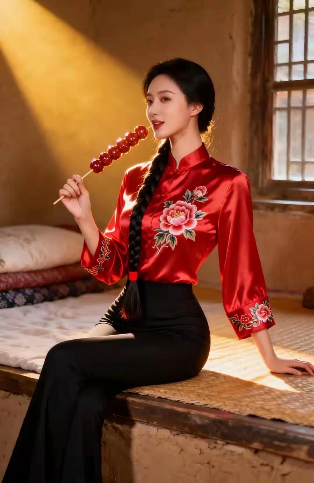 糖葫芦手中拿，
咬一口酸掉牙。