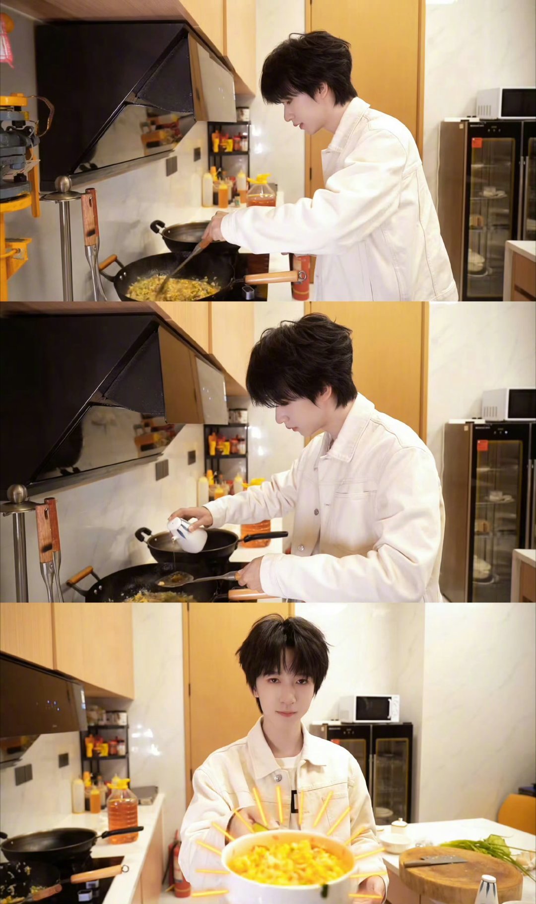 贺峻霖凌晨做汤饭好了这下0人能不依赖小贺哥哥的vlog了答应了凌晨四点起来给粉丝