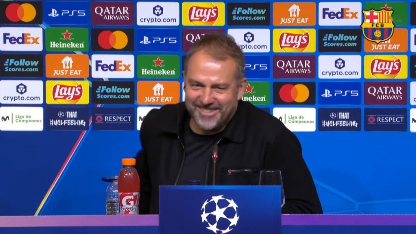 问：你是否预料到孔德成为今晚意外的英雄吗？ 弗里克：老实说，没有😂巴萨2比1法