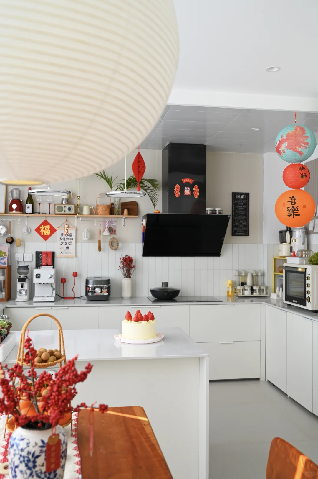 厨房年味布置🏮中国人过年仪式感体现在厨房
