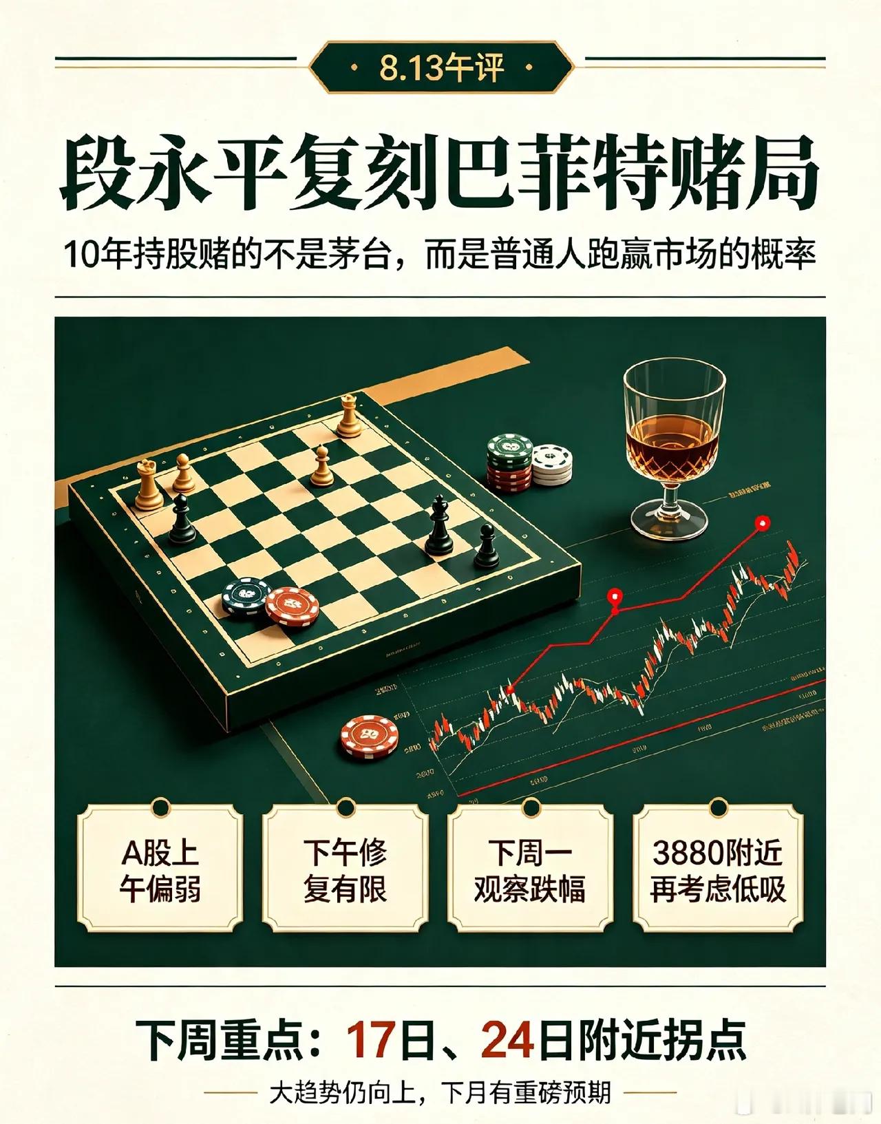 8.13日午评:段永平1亿赌局复刻巴菲特,下周A股关注2个时间窗口。今天上午A股