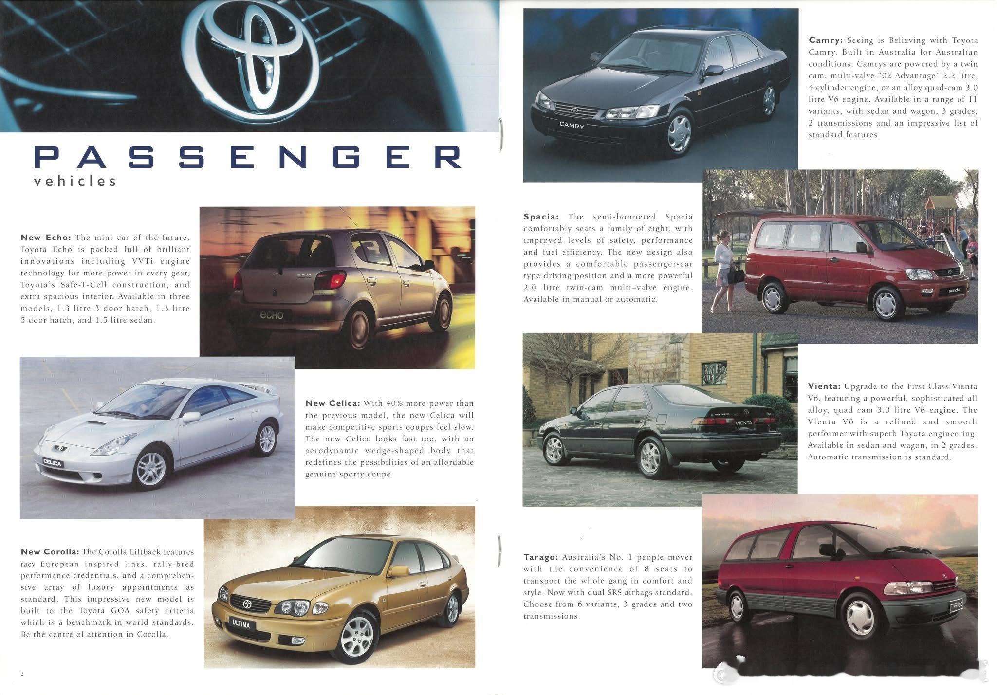 千禧年丰田澳洲车型目录，看一下大家有没有熟悉的车型，当年丰田携手本土冠军足球队重