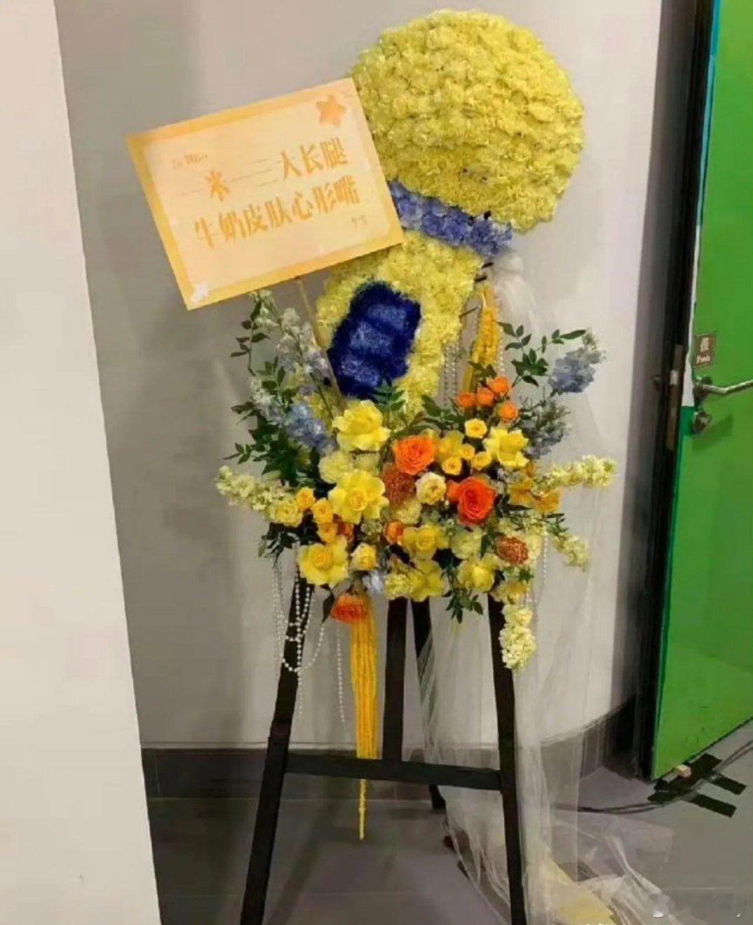 李一桐i给刘宇宁i演唱会送的花篮也太会了吧✨  那巨型麦克风造型，配上“一米八大