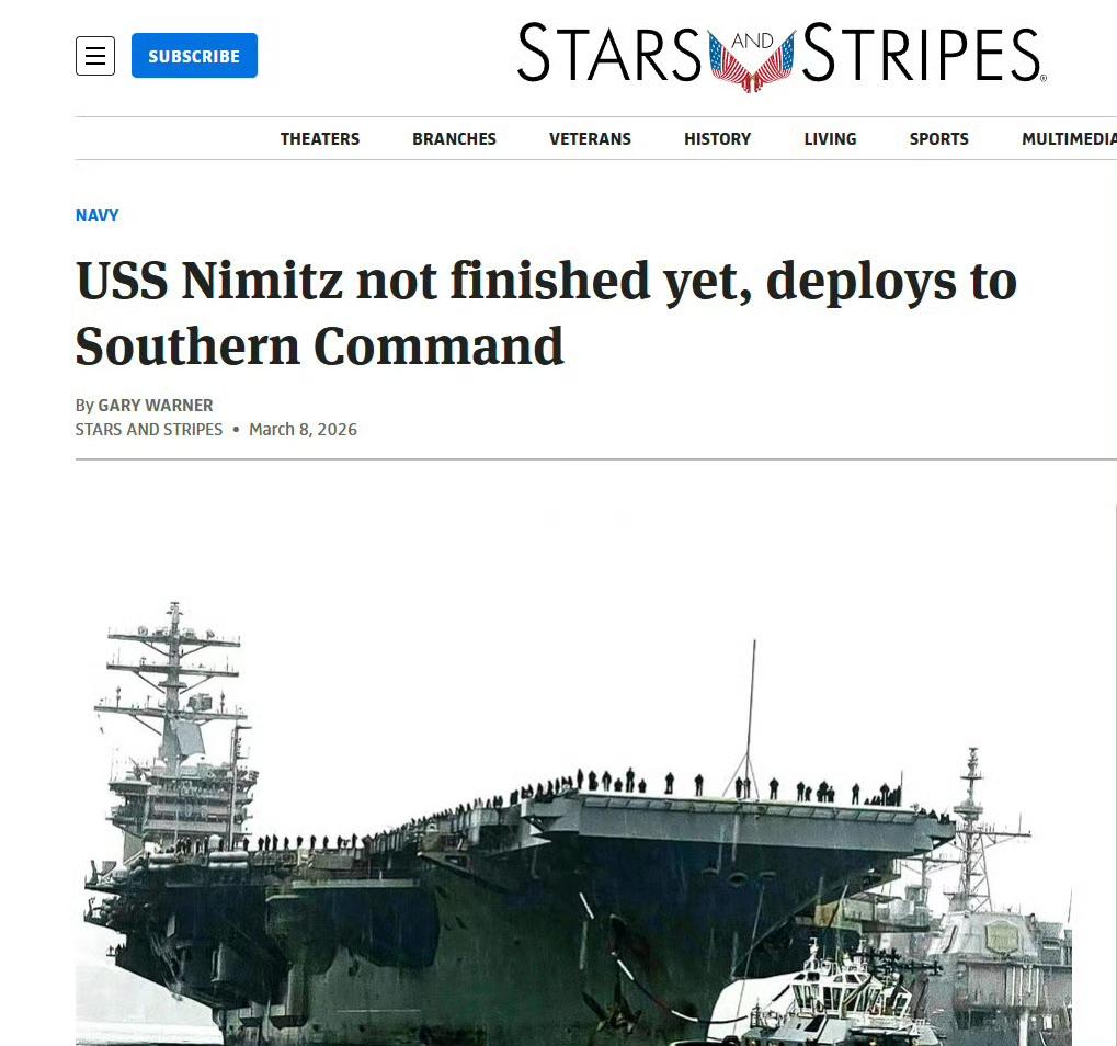 看来是真的不够用了，已经过了水门准备退役的尼米兹号航母，又被召回来榨干最后的利用