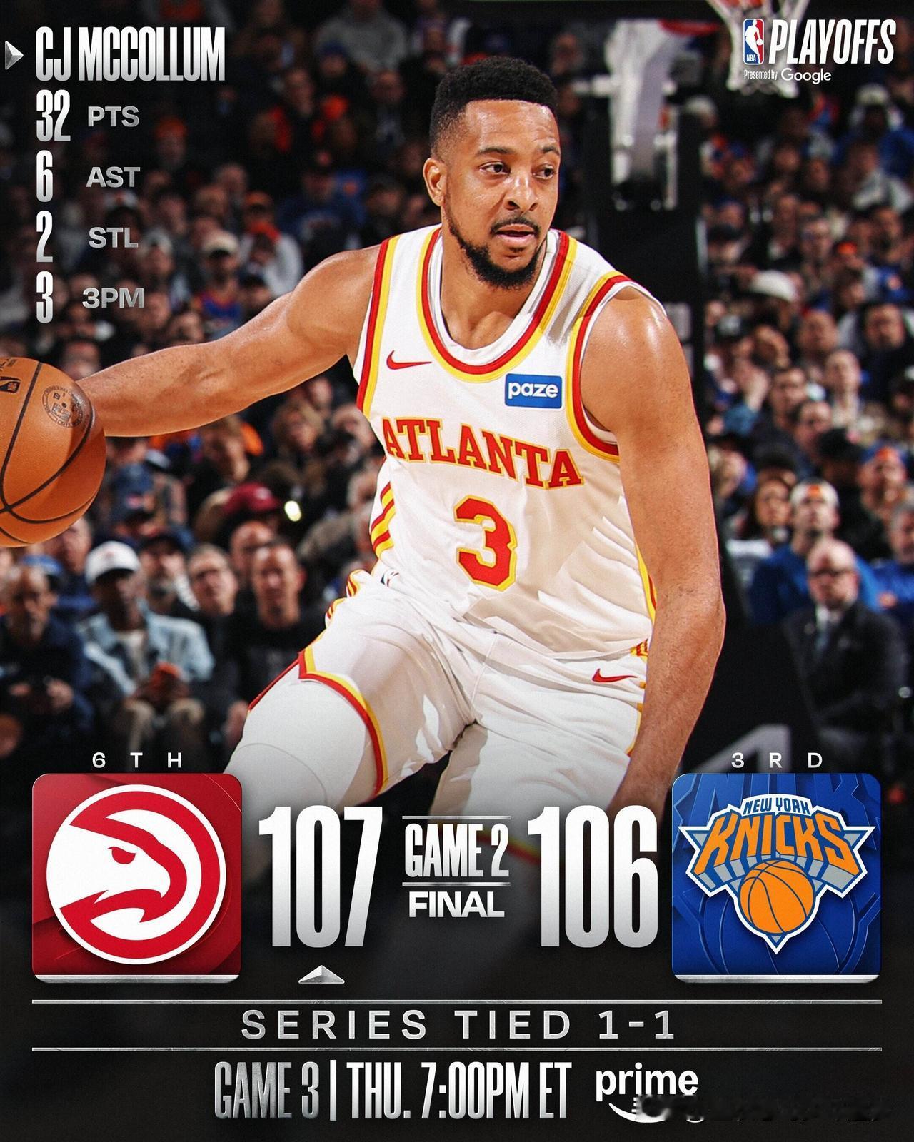 nba北京时间4月21日，NBA季后赛继续进行，亚特兰大老鹰客场挑战纽约尼克斯，