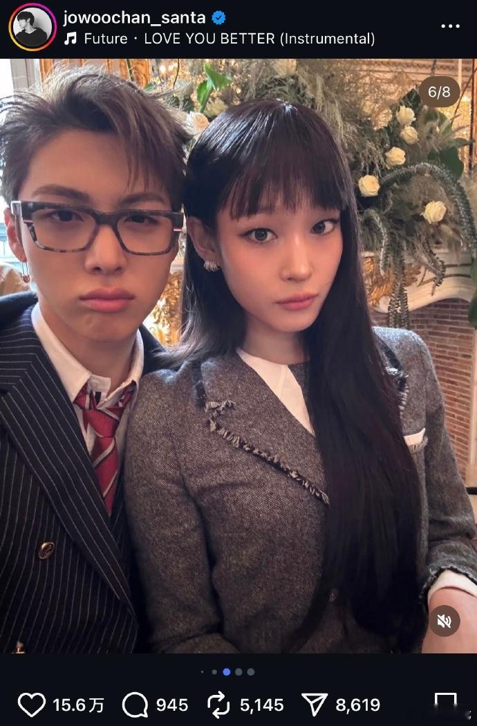 赵旴灿文徐允合照配乐 ADP赵旴灿更新和文徐允的合照并配乐《Love You B