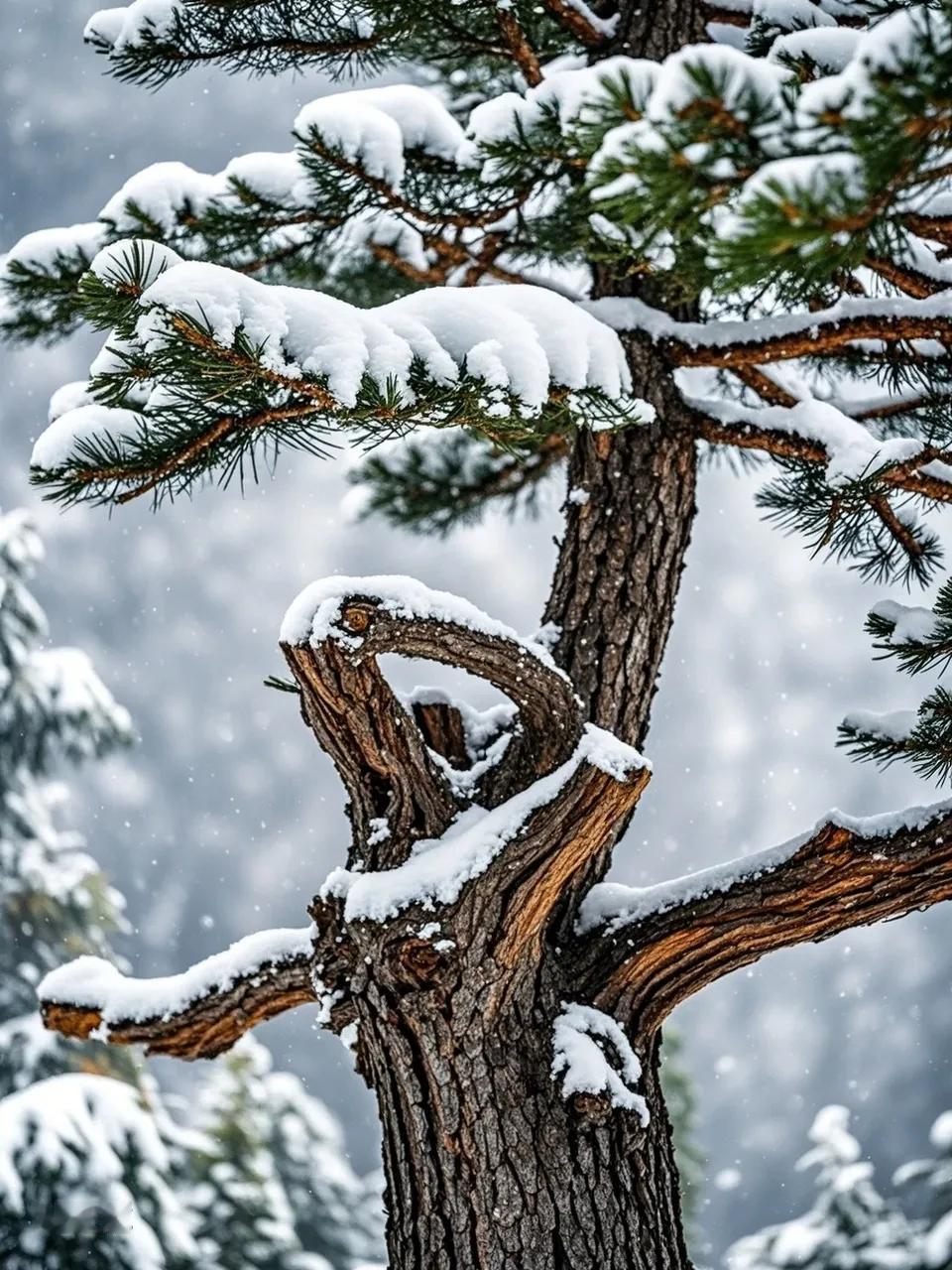 翠柳摇风千缕绿，
苍松顶雪万针青。