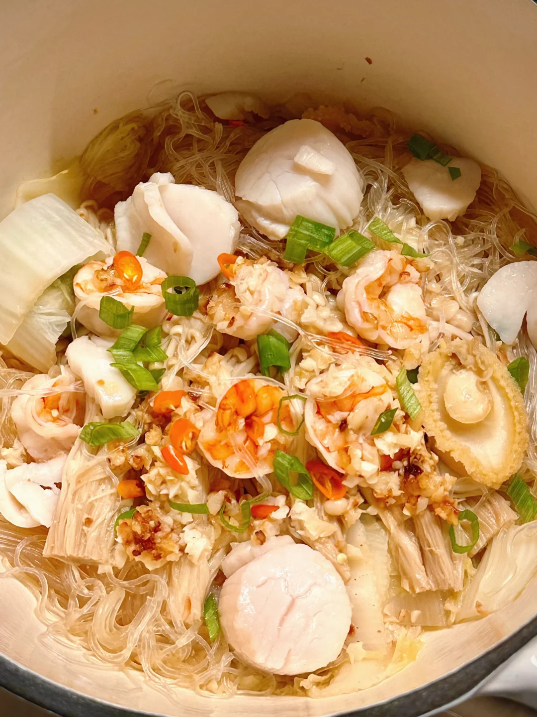 海鲜金针菇白菜无水焖锅🍲15分钟开盖香迷糊