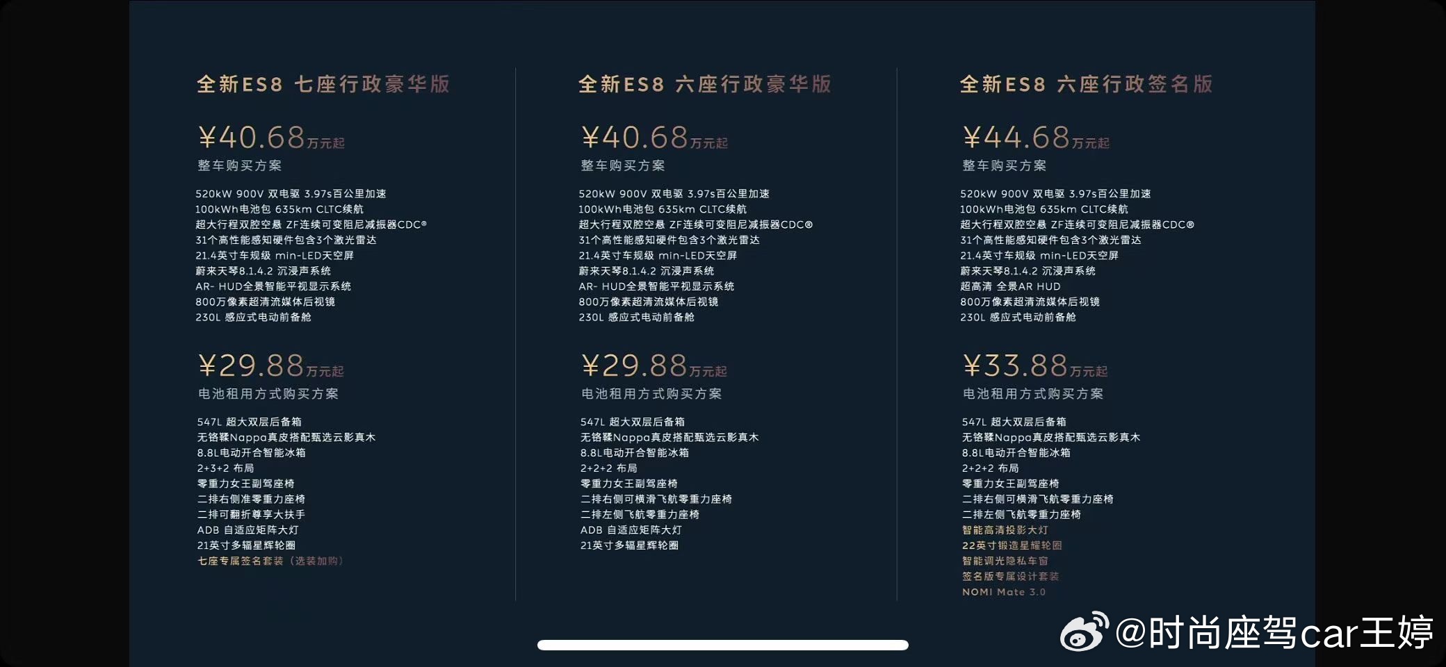 蔚来ES8价格来啦！以后每一年换一手机，每两年换台车[偷笑]汽车资讯我与汽车的日