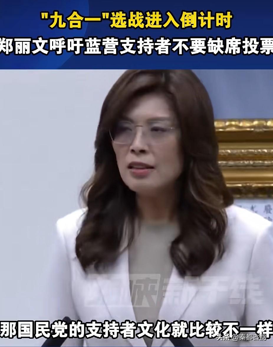九合一选战进入倒计时，郑丽文呼吁蓝营支持者不要缺席投票
 
2026台湾地区“九