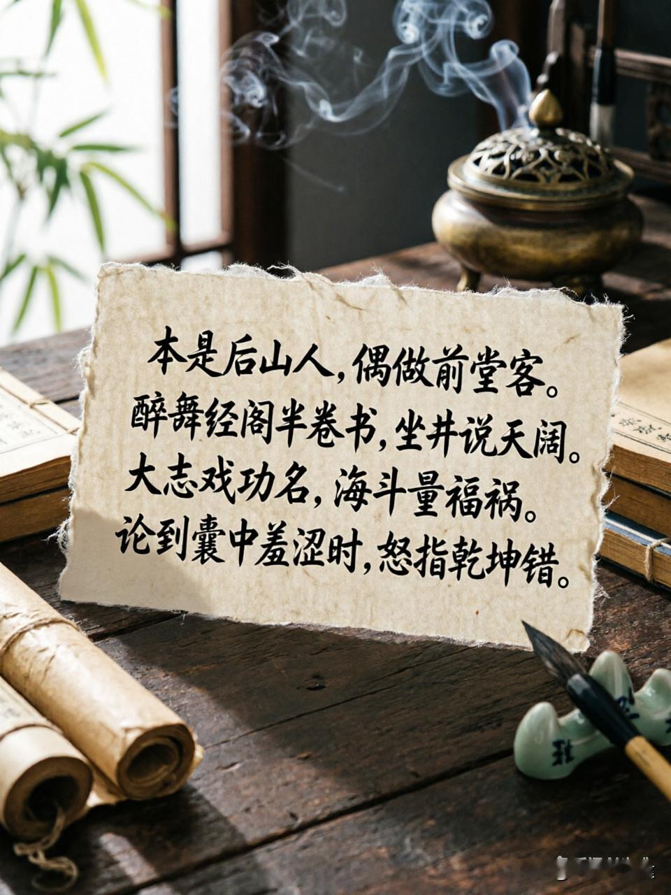 刷到这首诗，我默默把骂老板的朋友圈删了！

就“论到囊中羞涩时，怒指乾坤错”一句