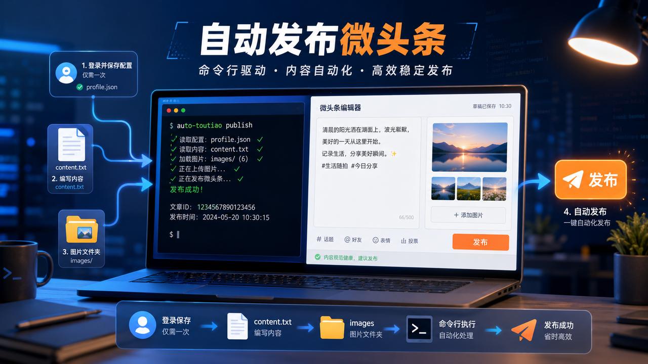 折腾了大半天，我终于把 OpenClaw 发布今日头条微头条的流程跑通了。

看