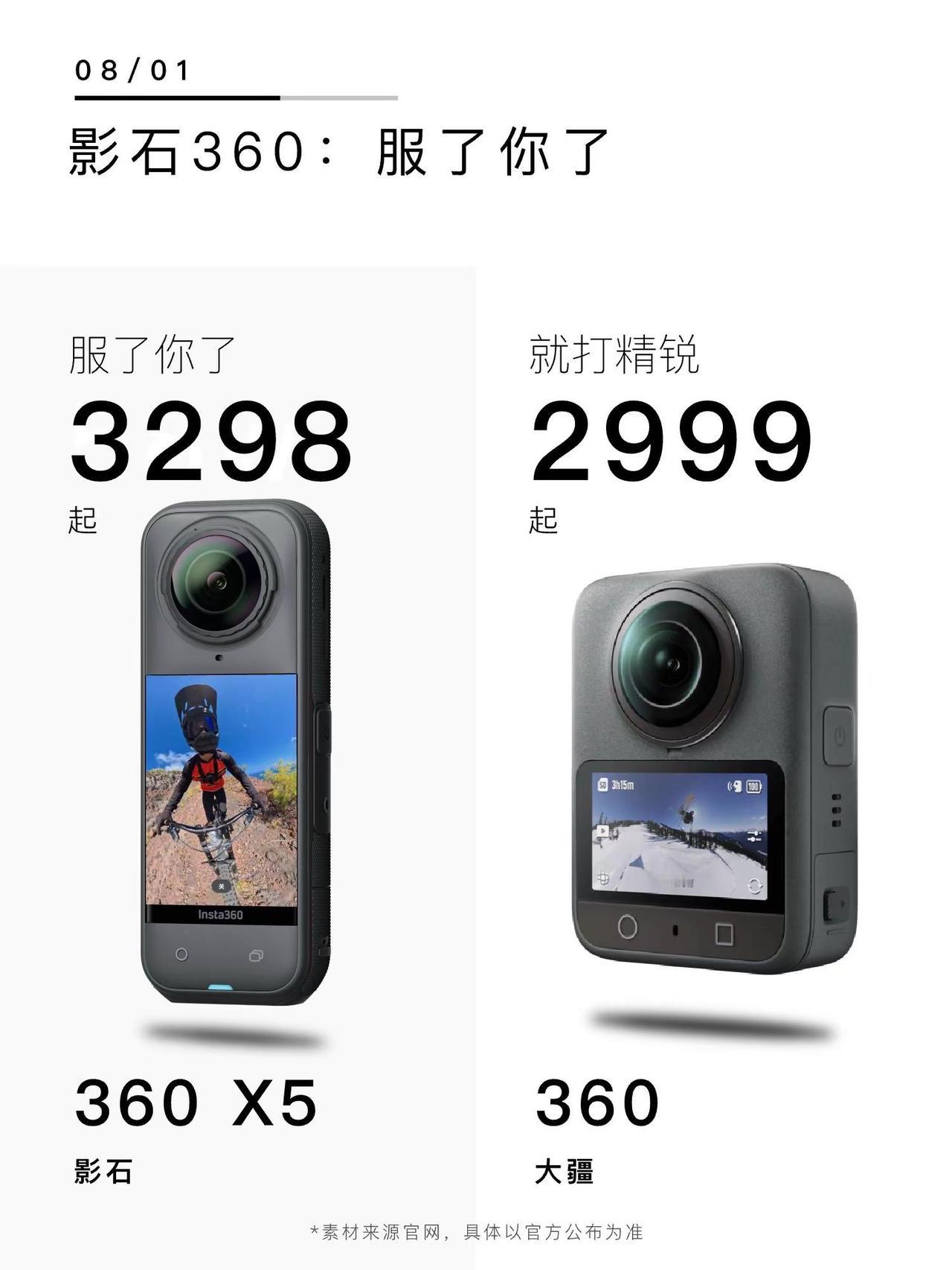 影石360：服了你了。大疆全景相机发布，2999起，对上这个领域的王者影石360