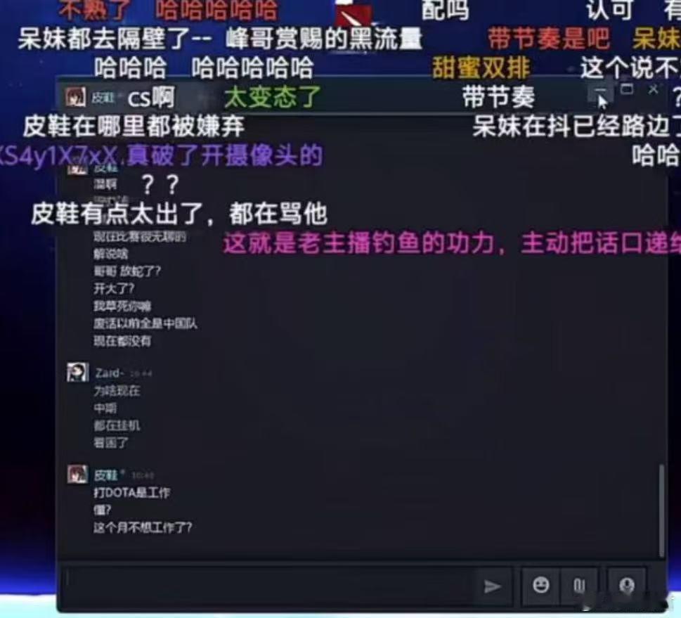 之前皮鞋向翔哥请教直播技巧，翔哥和三蛆解说比赛就是被吸血，要不试试和呆妹双排打D