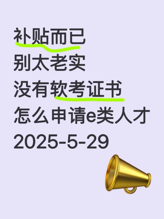 没有软考证书怎么申请杭州E类人才