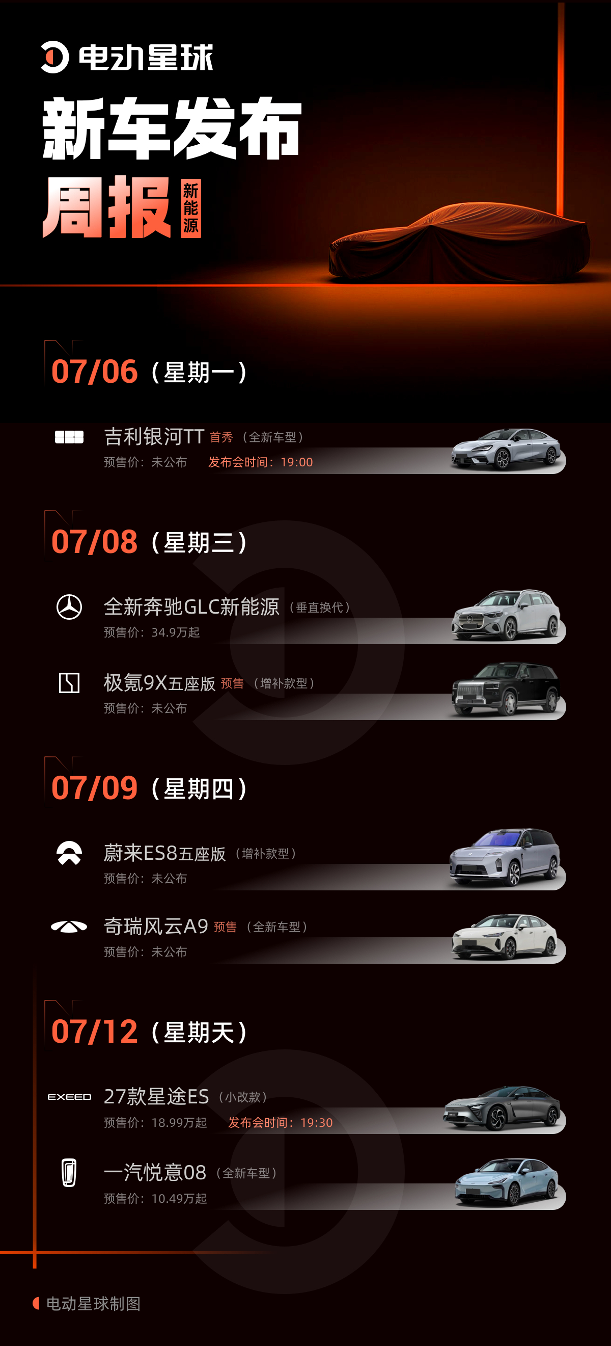 本周新车汇总，极氪9X五座版来了！这周车圈的新车也不少，有多款新车集中亮相，从 