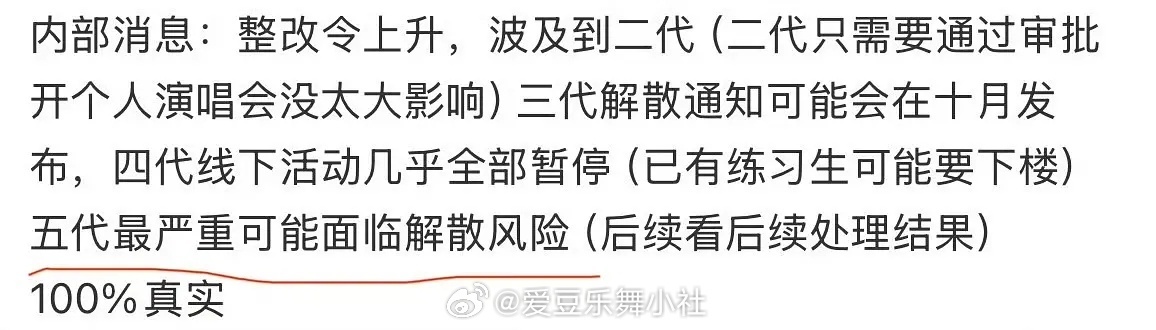 曝TOP解散通知10月发布网传时代峰峻旗下组合将于10月发布解散通知，一张流传的