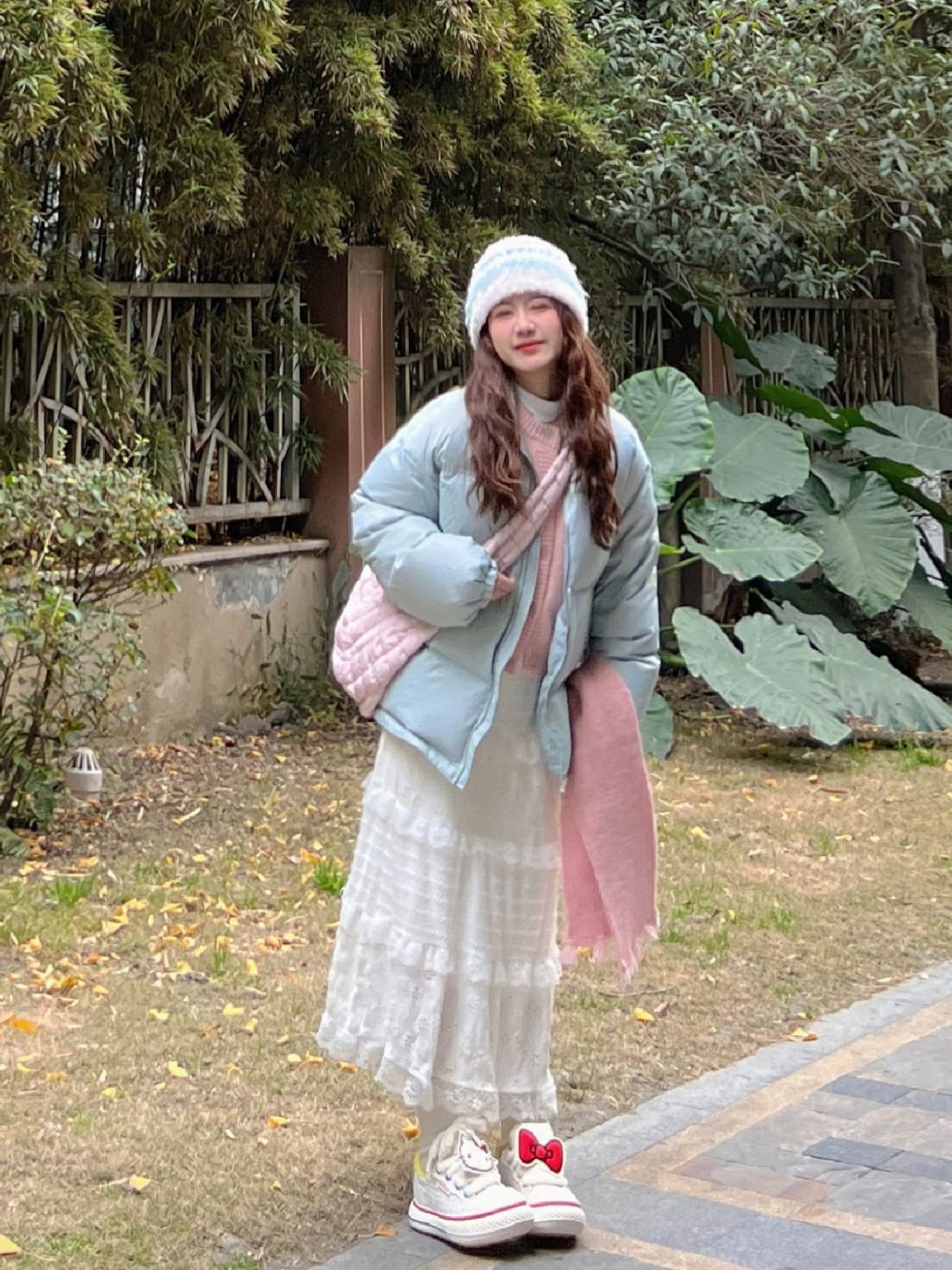 🎀羽绒服➕加绒蛋糕裙~粉蓝cp清新色彩系