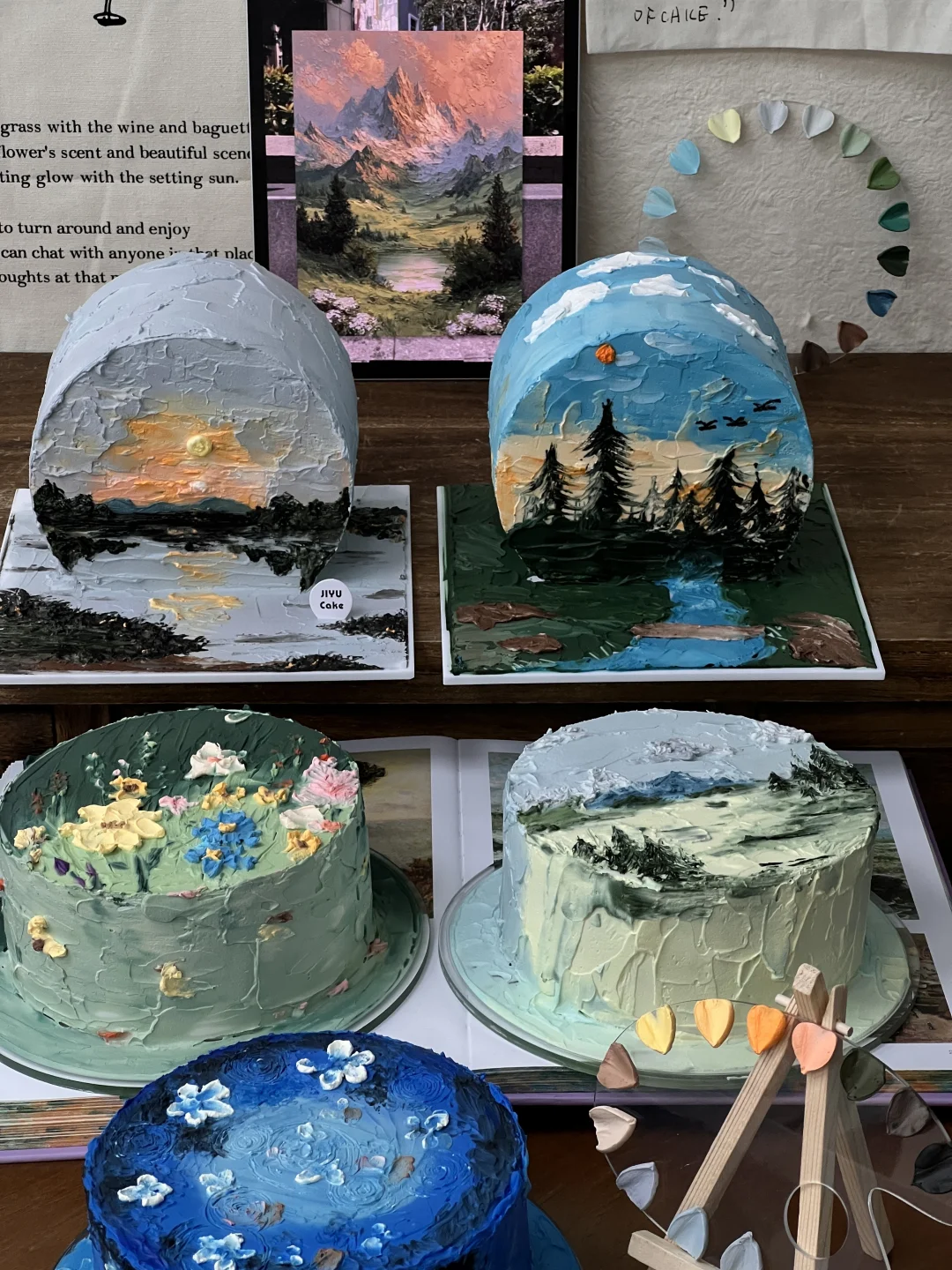 🎨油画风装饰蛋糕造型｜11.10期作品合集 	 烘培艺术家👩‍🎨...