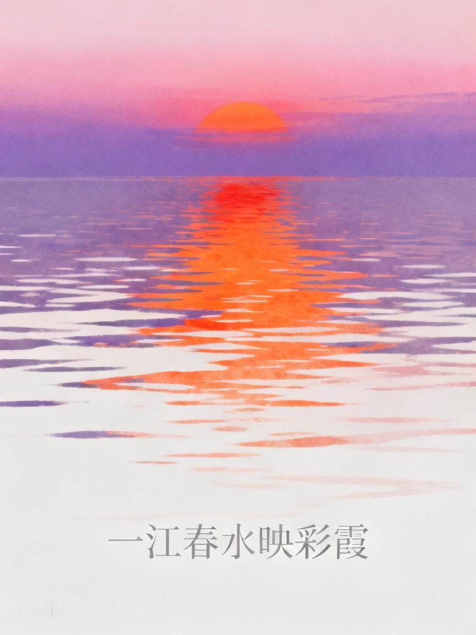 AI妙生图一江春水映彩霞。