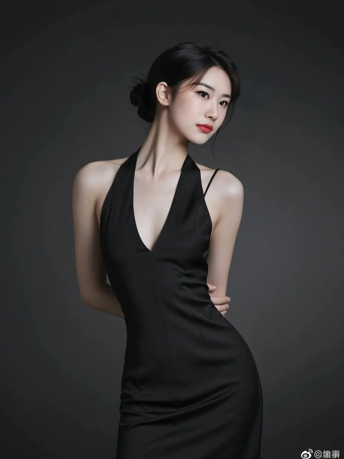 AI黑裙氛围感写真 随变ai随便玩