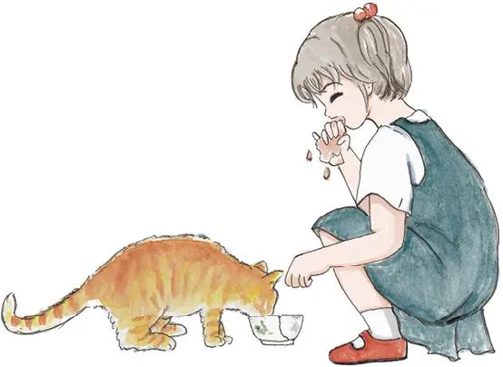 小女孩与猫咪