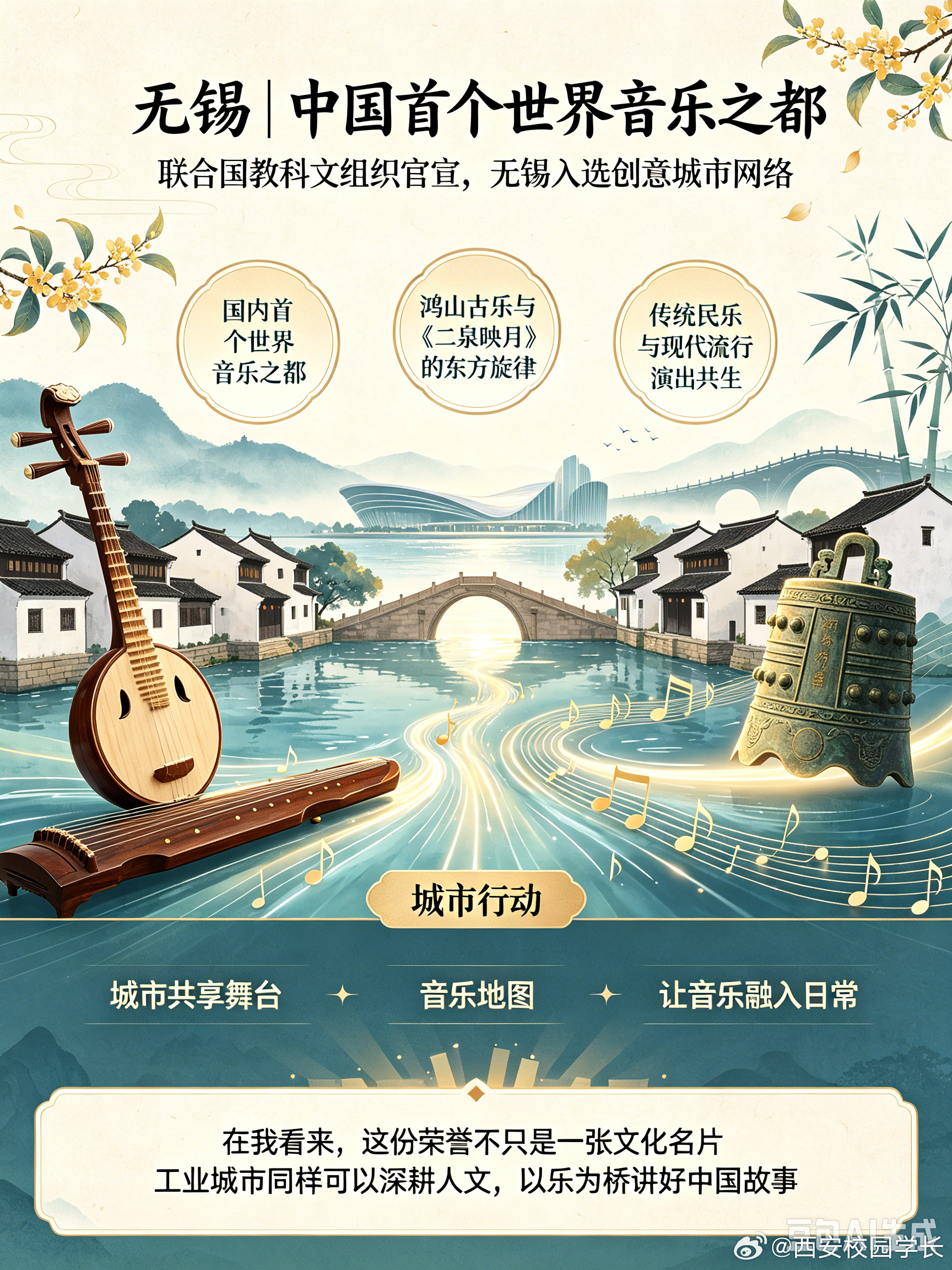 无锡世界音乐之都联合国教科文组织官宣无锡入选创意城市网络，拿下国内首个“世界音乐