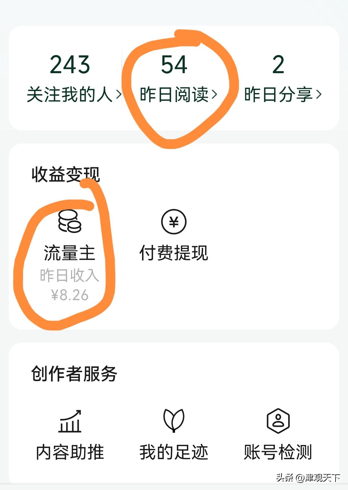 54个阅读，收益8.26元，昨天，我的小绿书竟然取得了这样的成绩，真是让我大开眼