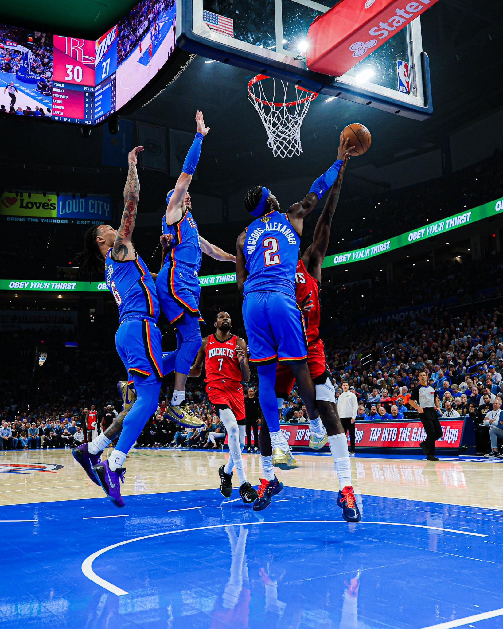 雷霆三折叠哈哈[笑哈哈]雷霆双加时战胜火箭亚历山大mvp成色真足啊 ​​​