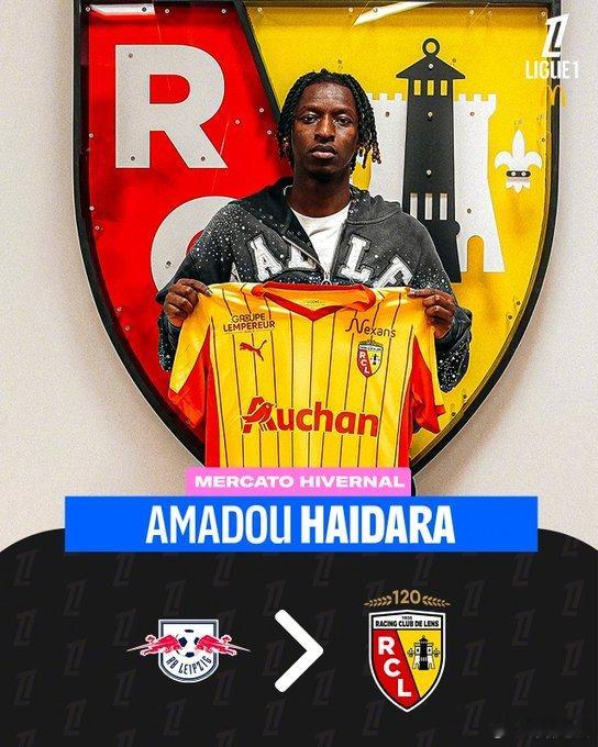 【官方】朗斯签下27岁的莱比锡中场阿马杜-海达拉（Amadou Haidara）