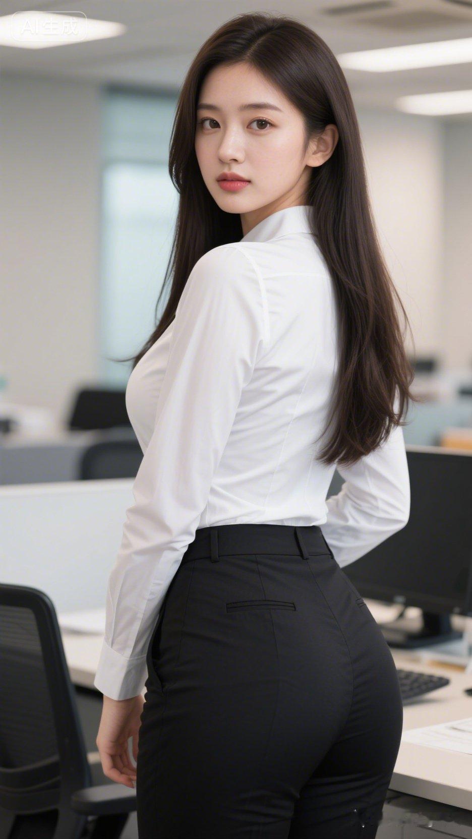 职场女性魅力穿搭，白衬衫+黑裤子，自信满满！