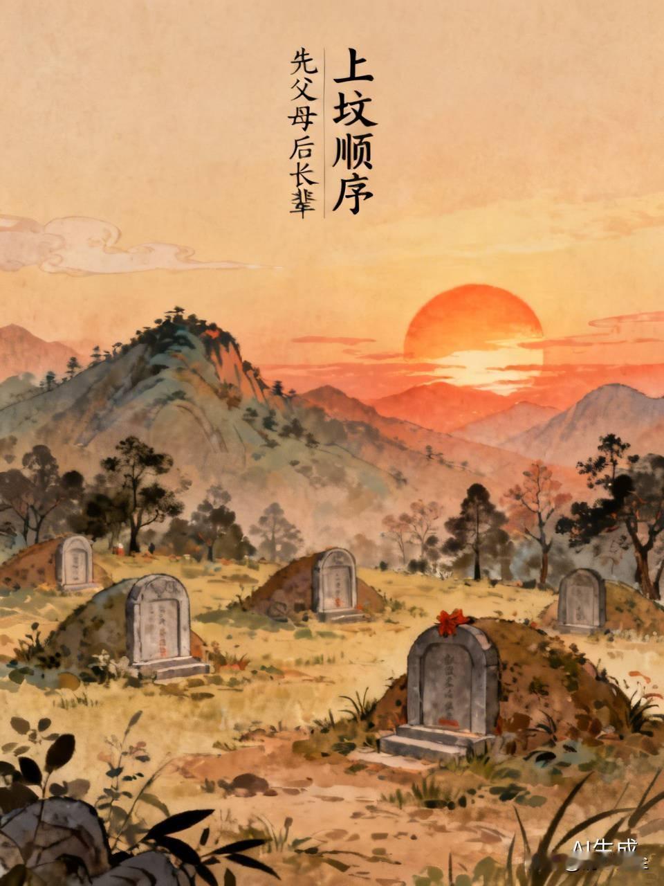 爷爷，奶奶，父母都不在了，而且都在一块坟地，间隔也就几米远，是先给父母上坟，还是