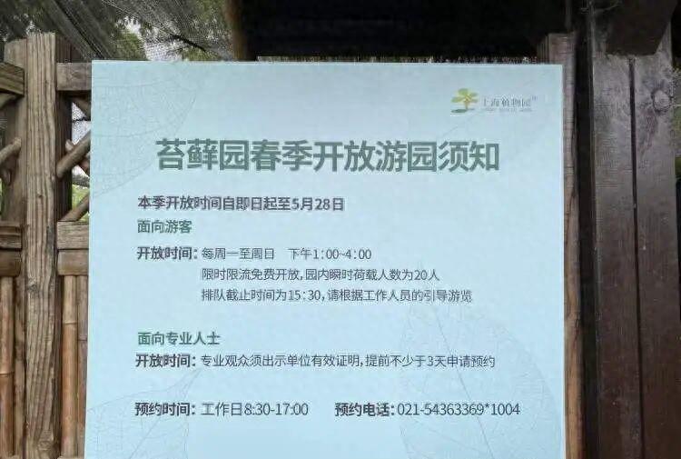 5 月 7 日上海植物园迎来超高人气盛况，园内网红苔藓园直接被游客挤爆现场场面火