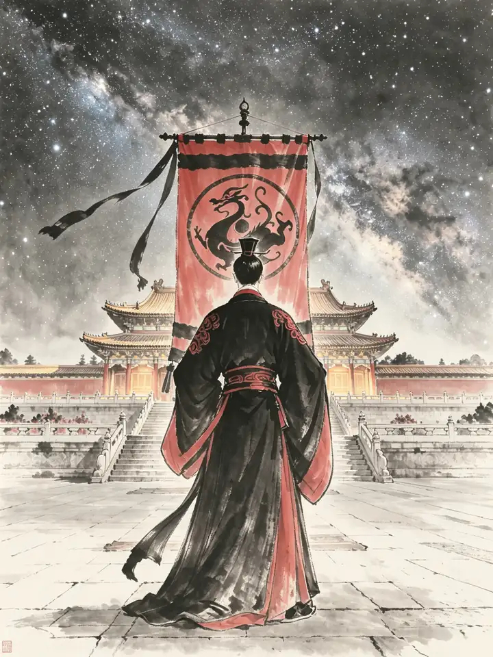好帅气的一张图。大汉天子 