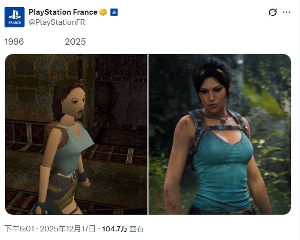 【《古墓丽影》劳拉30年进化对比图引发热议，三角胸巨变】近日，PlayStati