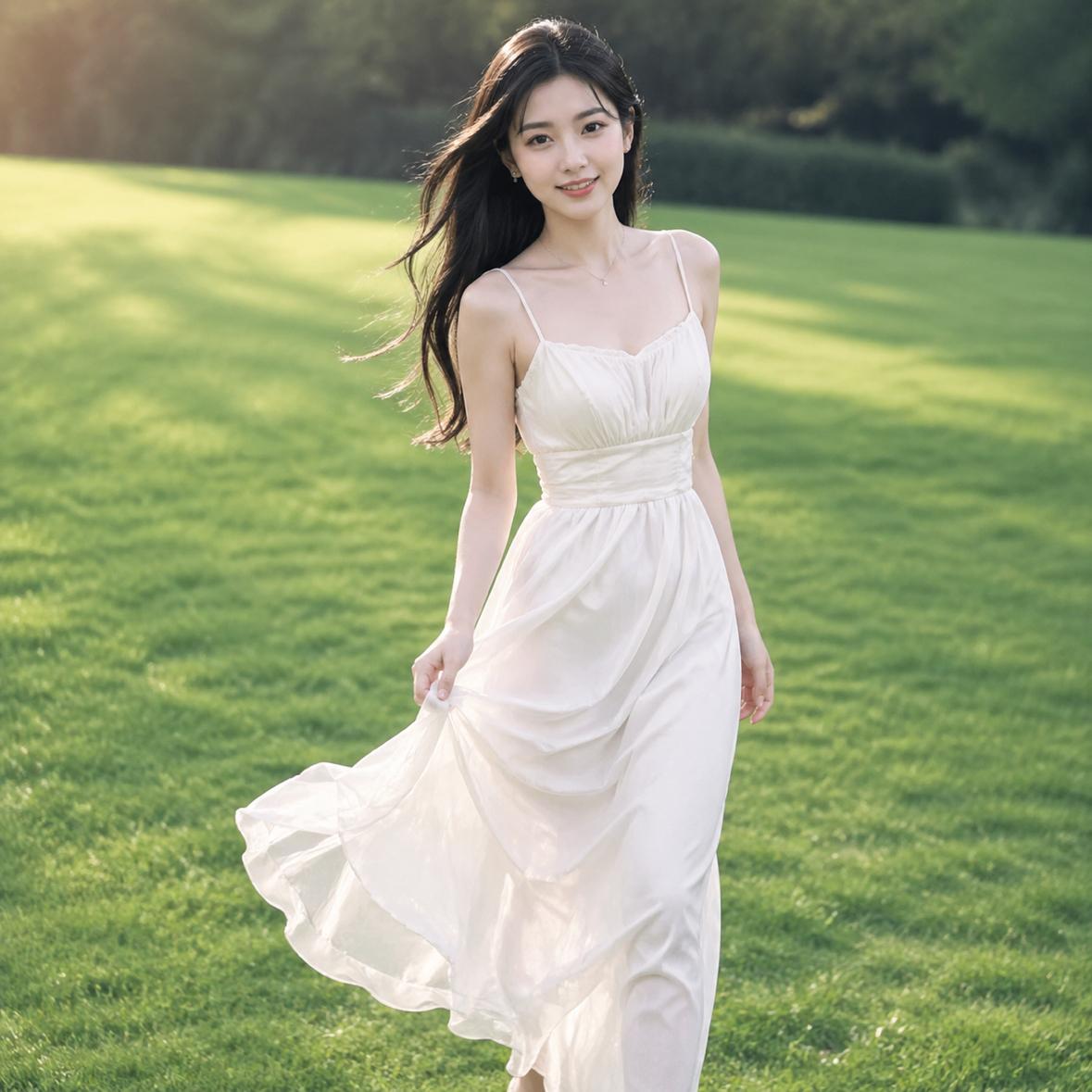 我的今日状态：😁轻松愉快
我这里的天气：☀️晴天阳光下的白裙少女，温柔如风，美