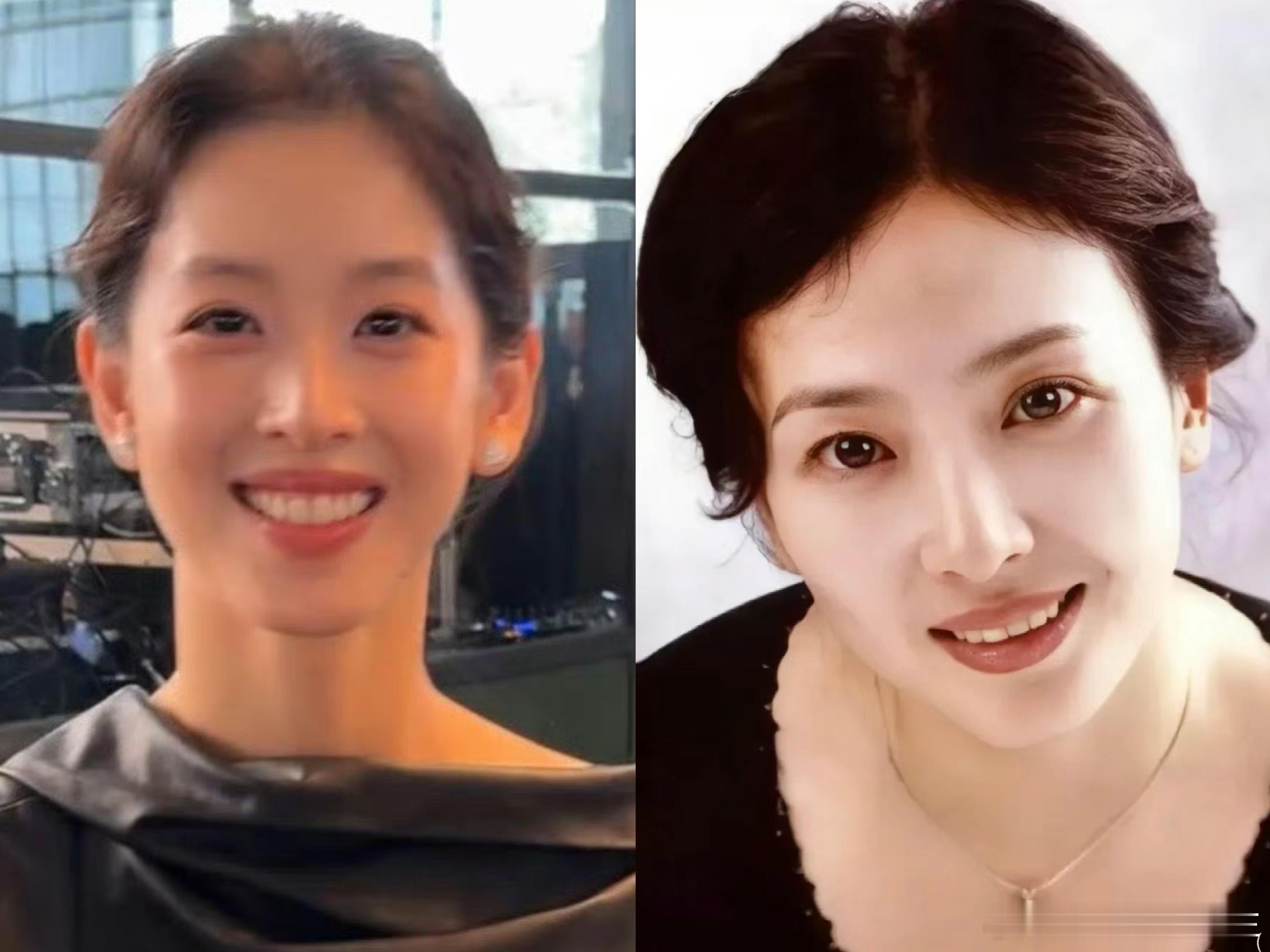 #章泽天撞脸刘亦菲妈妈##章泽天好像刘亦菲妈妈# 网友称章泽天撞脸刘亦菲妈妈，气