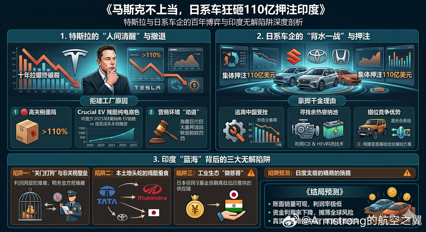 日本拥抱印度 2026年5月中旬，印度官方正式确认：特斯拉已彻底放弃在印度建设整