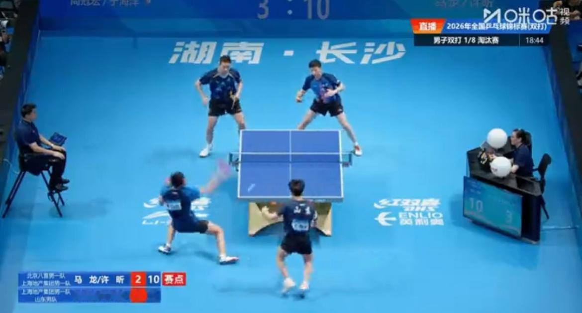 鏖战五局险胜！马龙许昕3-2逆转对手挺进全锦赛男双八强2026全国乒乓球锦标赛男