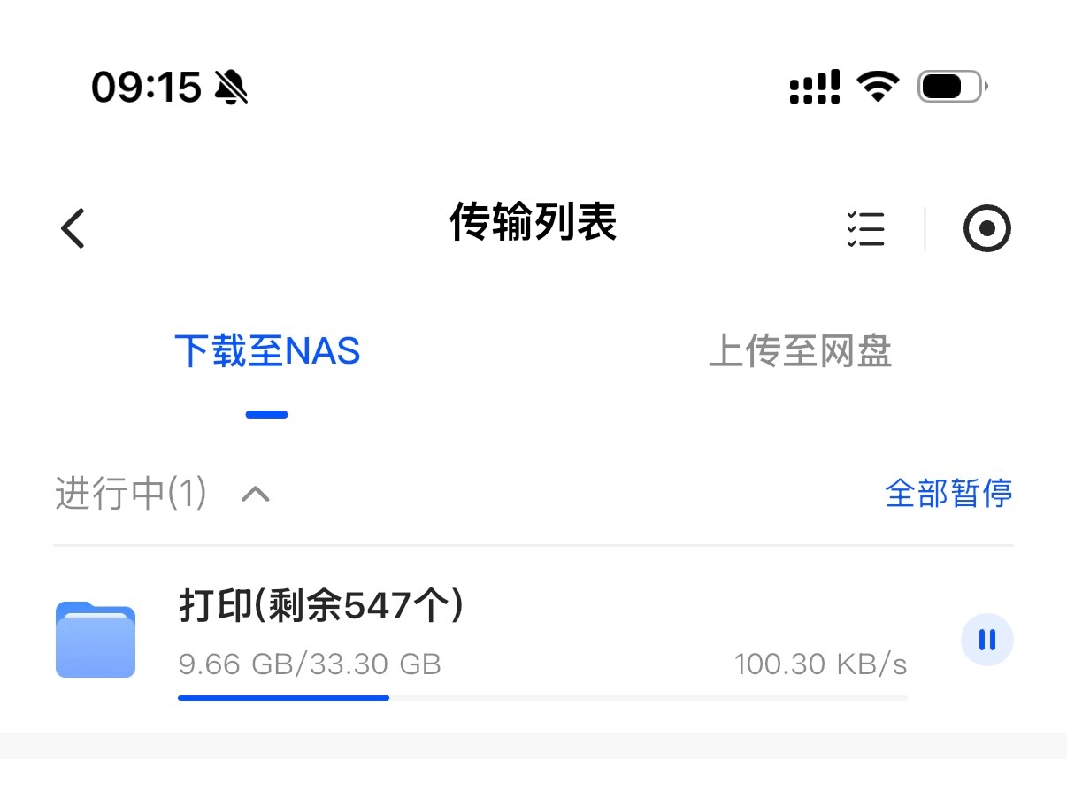 汇报一下。百度云下了两天两宿，一共下了9.66GB。按照这个速度应该还有四天就下