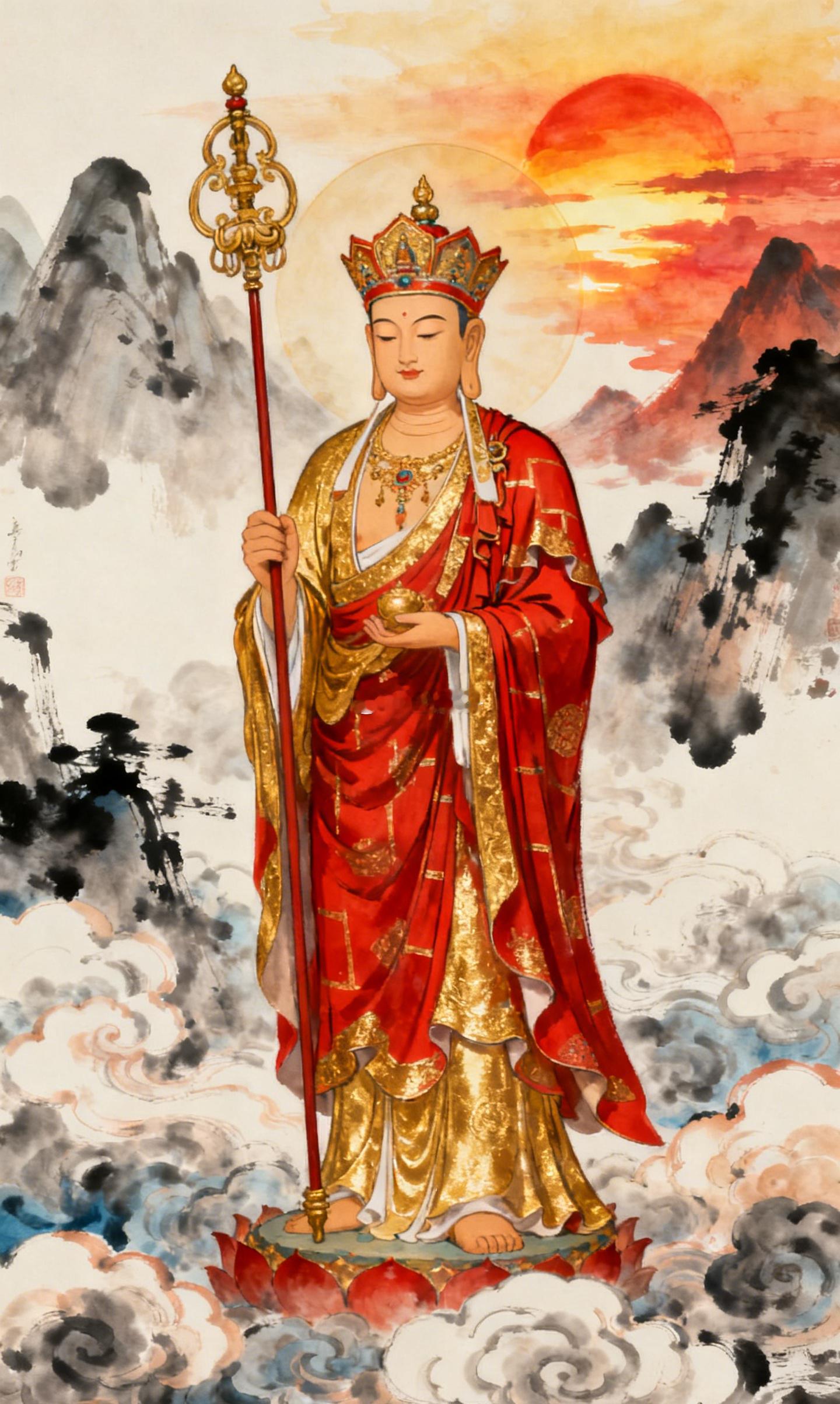祈福祈愿 无嗔无怨，自在安宁；礼赞地藏菩萨，见者逢灾必过，遇险呈祥