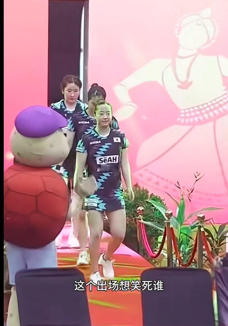 韩国队出场跟小企鹅一样  ，中国队出场一群女汉子
为什么他们的吉祥物是龟龟？
不