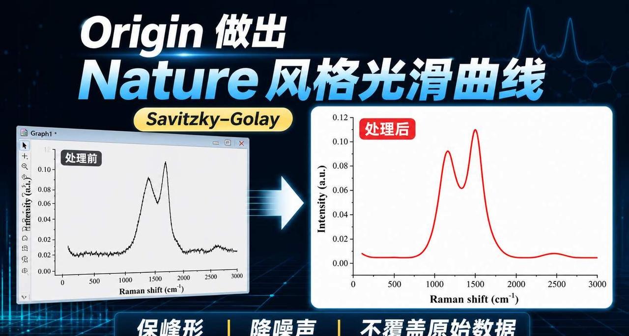 Origin画出 Nature感平滑曲线
1️⃣ 📈先画原始曲线 选中整套 X
