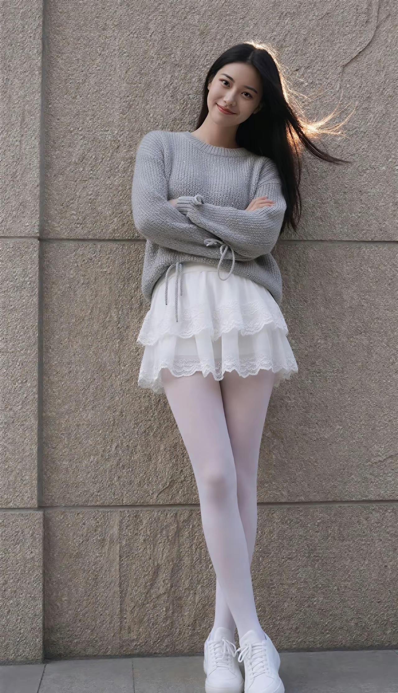 这样打扮的女孩子走到哪里运气都不会太差。 