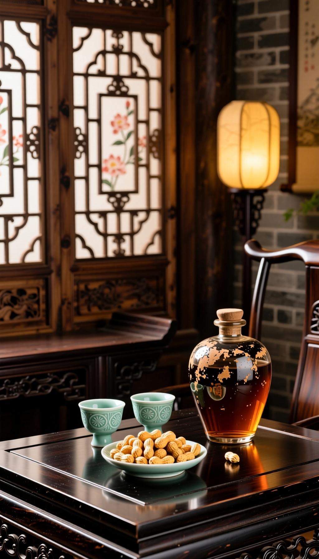 上联:一碟花生米，
下联:一壶老酒香