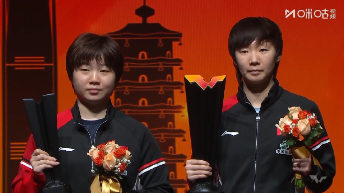 王曼昱再捧总决赛奖杯🏆恭喜蒯曼捧起总决赛冠亚军奖杯，国乒的2025年国际赛场全