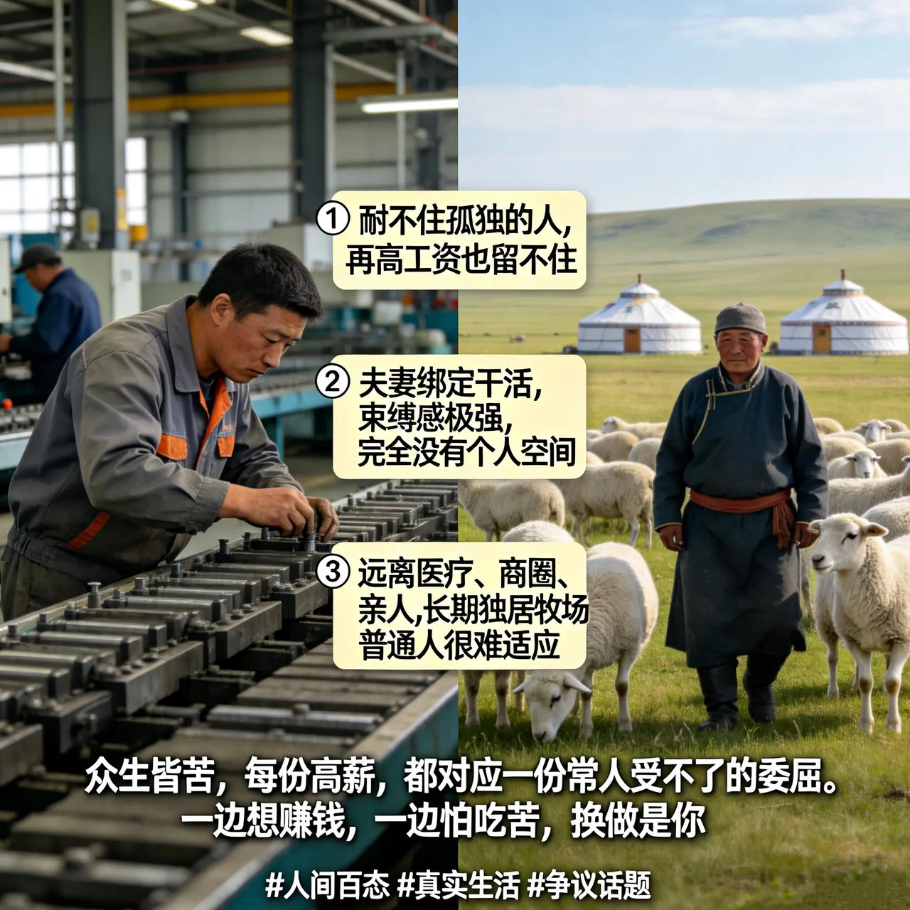 吵翻了！月薪1.6万放羊，有人羡慕眼红，有人直言给再多也不干
 
同样是打工，有