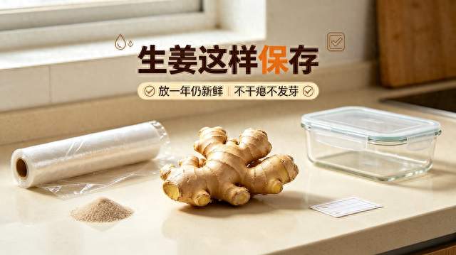 生姜这样保存，放一年依旧新鲜不发芽，随取随用