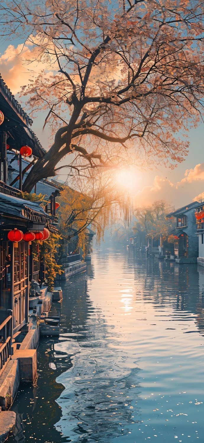 在江南的梦境里，一江烟水轻轻流淌，如同时光缓缓流淌。这里，是心灵的归宿，是灵魂的