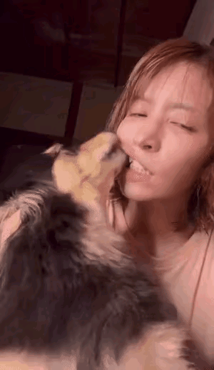 女子这种情况是病态？情感错乱，容易被动物携带病毒、细菌感染的。

爱狗不能痴狂，